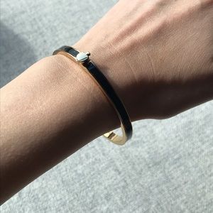 Kate Spade bangle bracelet, black w gold accent